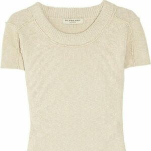NWT BURBERRY LONDON‎ SS RIBBED KNIT SWEATER TOP M/L